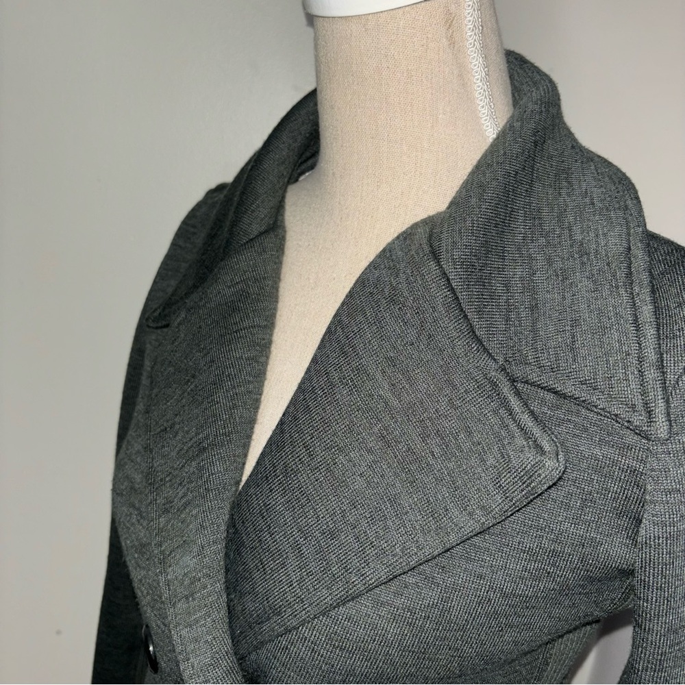 Market & Spruce olive green soft knit pea coat jacket size Small - Picture 2 of 10